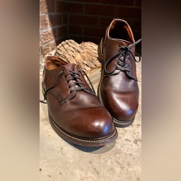P W Minor Vtg Brown leather Oxfords size 11 1/2 Goodyear Welt Dress Shoes - Picture 7 of 16